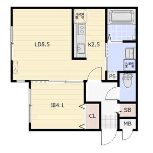 BELLE MAISON GRACE(1LDK/4階)の間取り写真