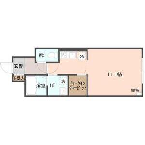 COFFRET平和通6(1K/1階)の間取り写真