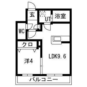 ASTER MISONO(1LDK/2階)の間取り写真