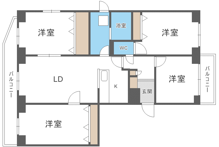 BRO北野(4LDK/8階)の間取り写真