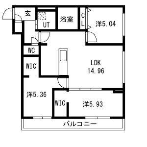 GA-福住1-1MS B棟(3LDK/3階)の間取り写真