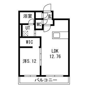 GA-福住1-1MS B棟(1LDK/4階)の間取り写真