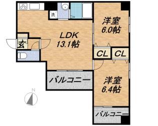PROD23(2LDK/3階)の間取り写真