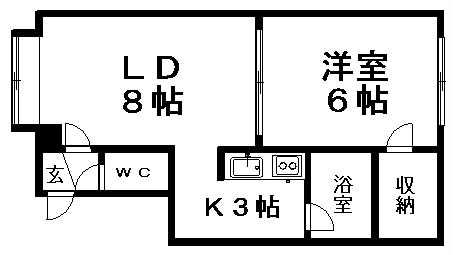 T・N清田(1LDK/2階)の間取り写真