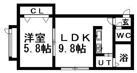 TERRAひばりヶ丘(1LDK/2階)の間取り写真