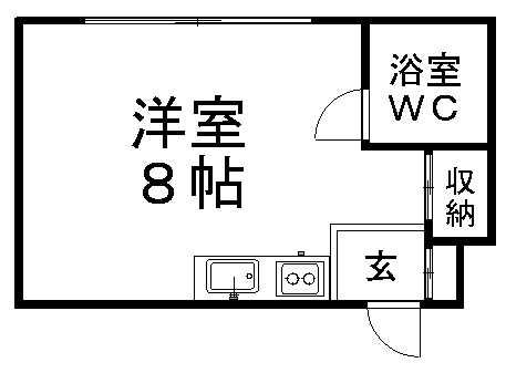 くきつマンション(ワンルーム/3階)の間取り写真