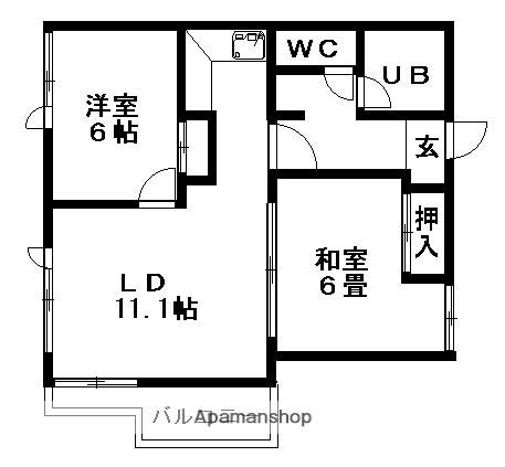αNEXT東札幌(2LDK/10階)の間取り写真