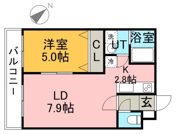 グレース美園(1LDK/2階)の間取り写真