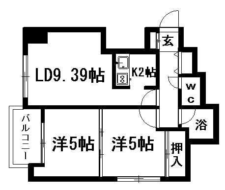 WELLSIDE T 451(2LDK/4階)の間取り写真