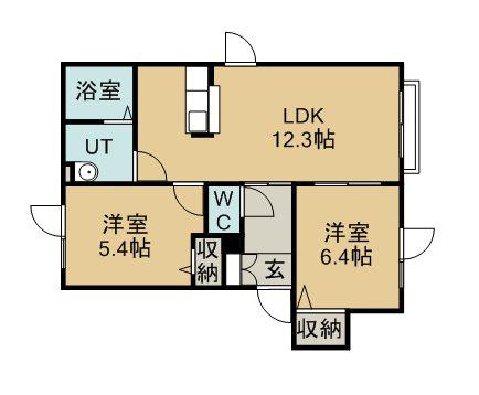 プラチード(2LDK/2階)の間取り写真