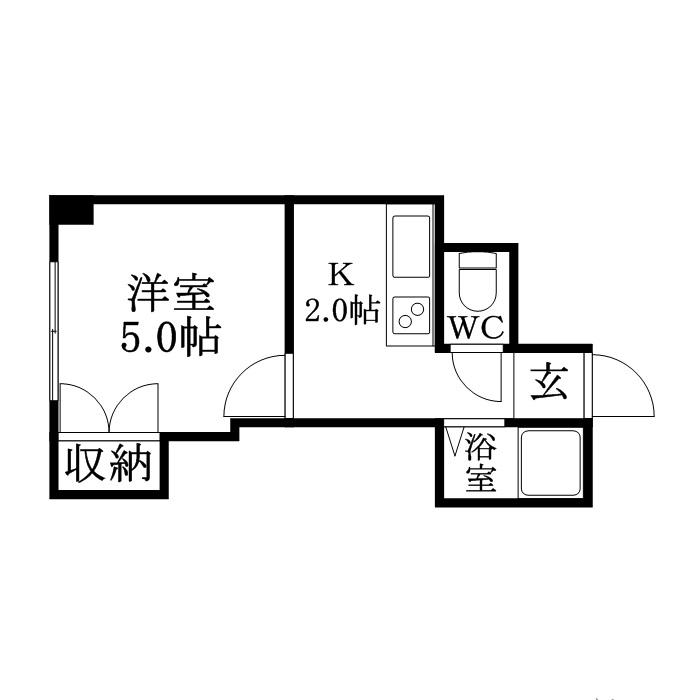 コスモス菊水(1K/7階)の間取り写真
