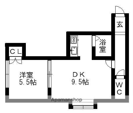 メゾンエクレール47(1LDK/2階)の間取り写真