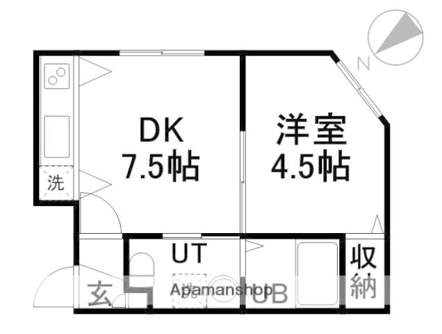 ES東札幌(1DK/4階)の間取り写真