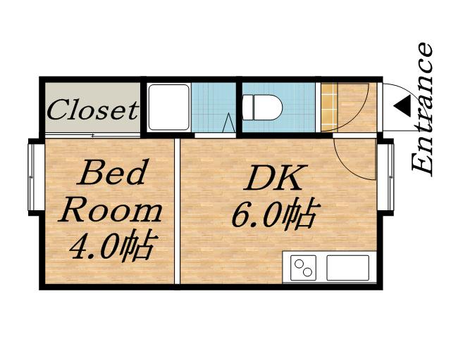 グレース白石A(1DK/1階)の間取り写真