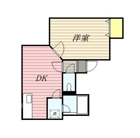 ルーベンス平岸(1DK/2階)の間取り写真