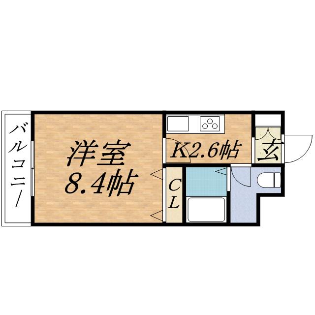 レジディア北3条(1K/6階)の間取り写真