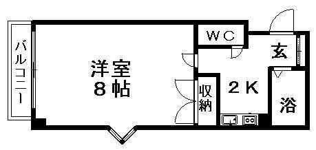 アップルコート白石(1K/2階)の間取り写真