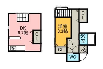 メゾン・クレールB棟(1DK/1階)の間取り写真