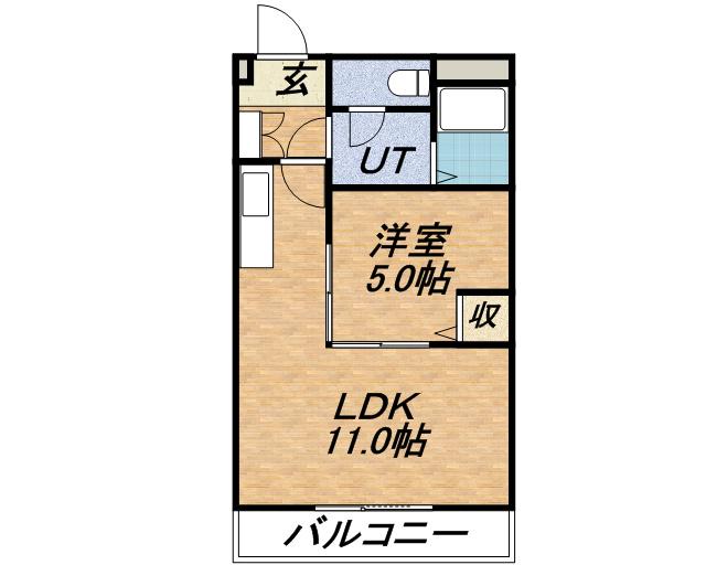 第88松井ビル(1LDK/5階)の間取り写真