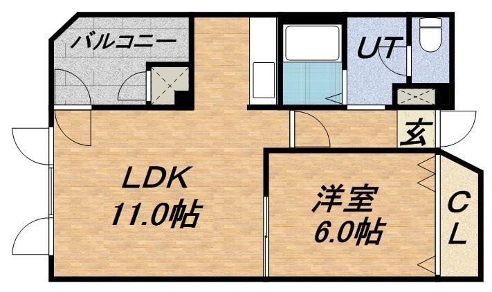 ローヤルハイツ南3条(1LDK/3階)の間取り写真