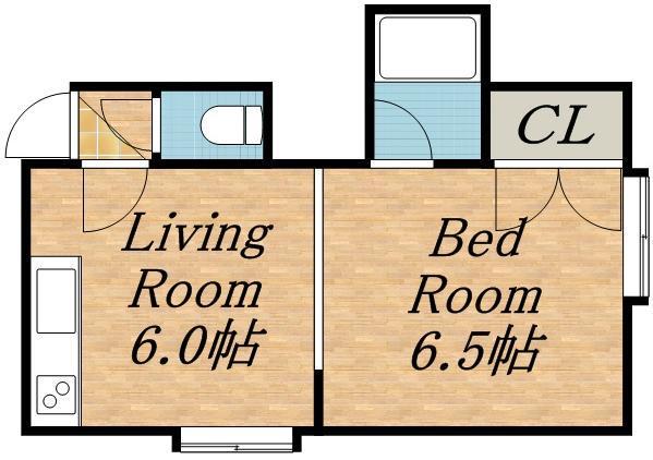 第22森宅建マンション(1DK/3階)の間取り写真