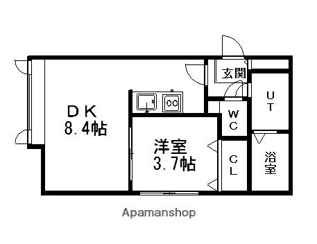 エル・ジェム月寒東(1LDK/1階)の間取り写真