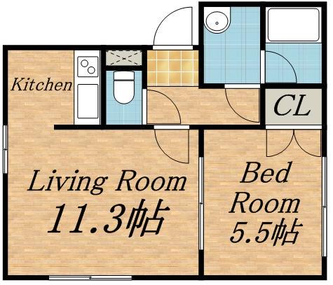 リアルコートT23(1LDK/3階)の間取り写真