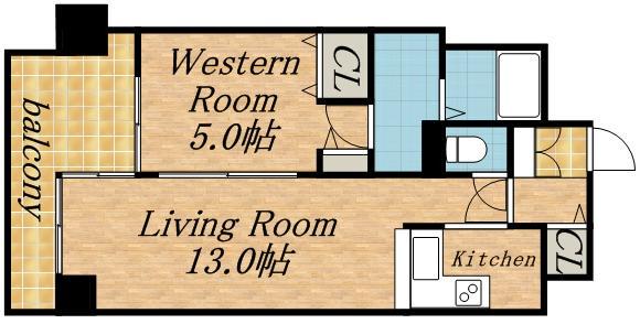 第82松井ビル(1LDK/4階)の間取り写真