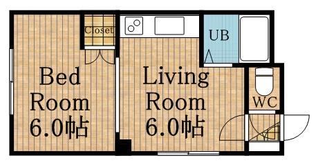 アビアシオン弐番館(1DK/5階)の間取り写真