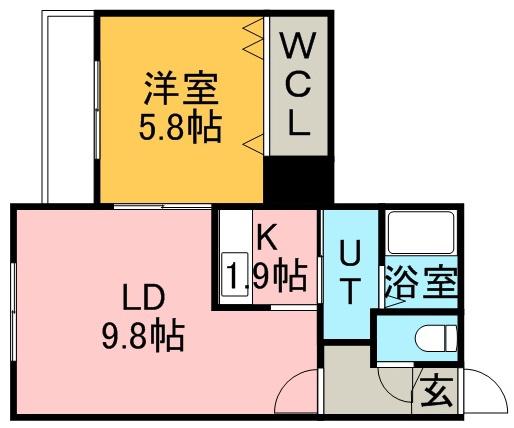 インフィニティ28(1SLDK/4階)の間取り写真