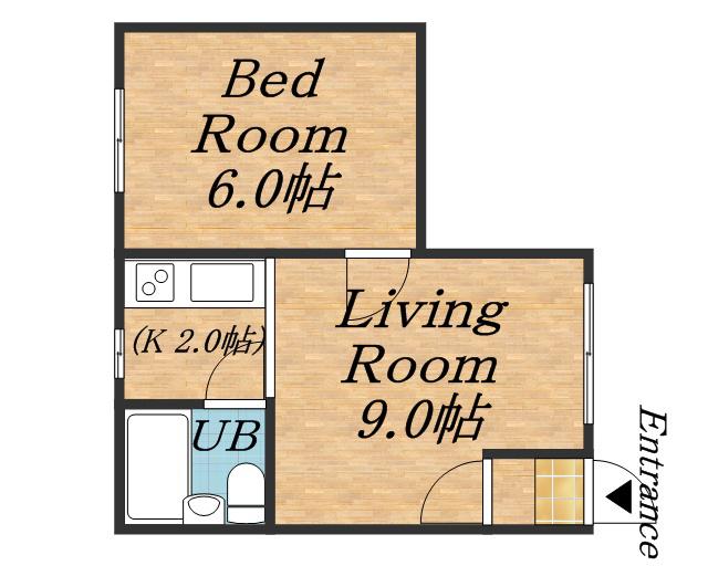セブン南郷(1LDK/2階)の間取り写真