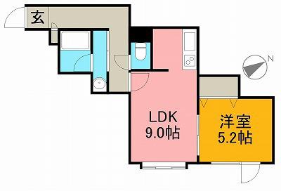 ボンヌシャンス(1LDK/3階)の間取り写真