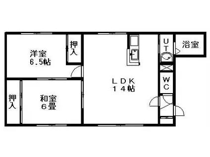 北郷ハウス(2LDK/4階)の間取り写真