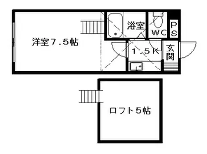 トレジャー平岸(1K/1階)の間取り写真