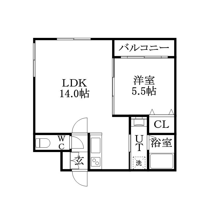 クラリス菊水V(1LDK/4階)の間取り写真