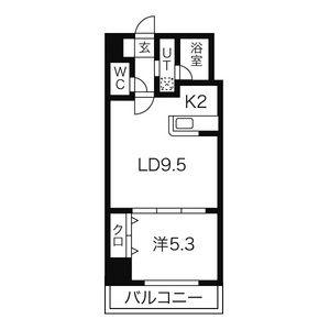 パークヒルズ白石(1LDK/6階)の間取り写真
