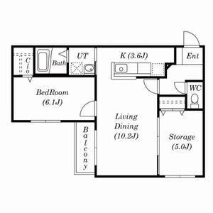 メゾンファイブエイト(2LDK/2階)の間取り写真