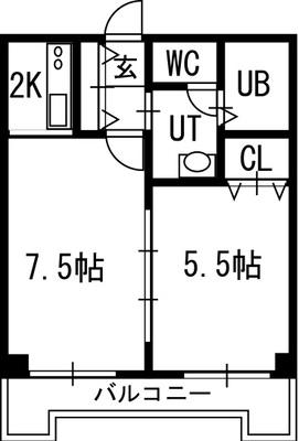 グランカーサ南11条(1DK/10階)の間取り写真