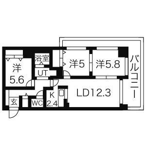 ラフォーレパークヒル(3LDK/2階)の間取り写真
