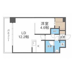 TEADA南6条(1LDK/3階)の間取り写真