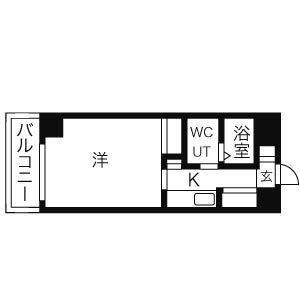 TEADA北4条(1K/4階)の間取り写真