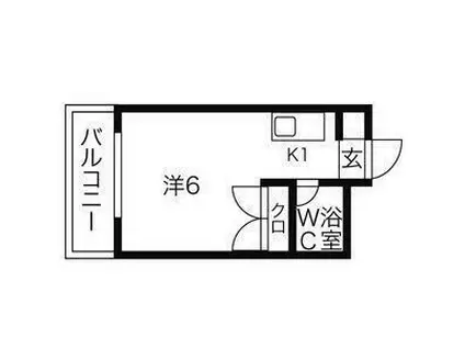 ラメール札幌(1K/6階)の間取り写真