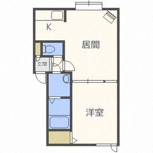 CONFIDENCE菊水元町(1LDK/2階)の間取り写真