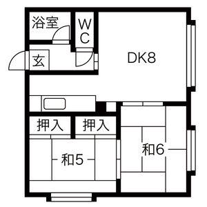 コーポサンシャイン(2DK/1階)の間取り写真