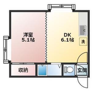 ISSEIハイム(1DK/2階)の間取り写真