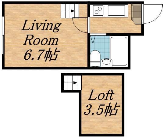 シャトービアンカ(1K/2階)の間取り写真