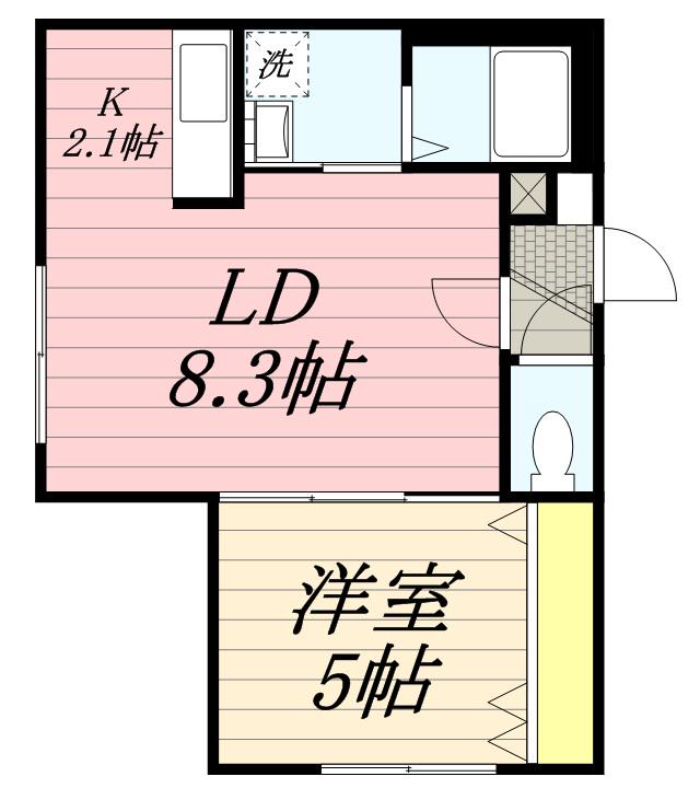 レジナス澄川(1LDK/4階)の間取り写真