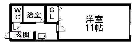 ベルファーレ白石(1K/2階)の間取り写真