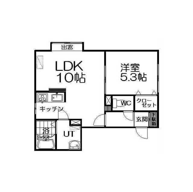 リバーウォーク菊水(1LDK/4階)の間取り写真