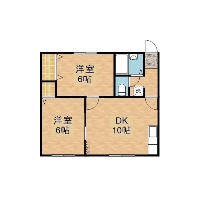ローレルハイツしらかば(2LDK/2階)の間取り写真
